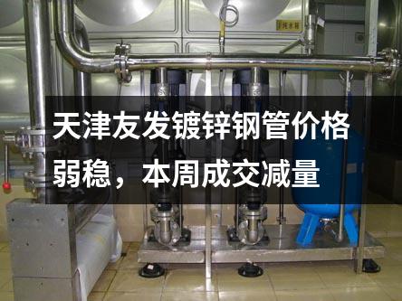 天津友發(fā)鍍鋅鋼管價格弱穩(wěn),本周成交減量